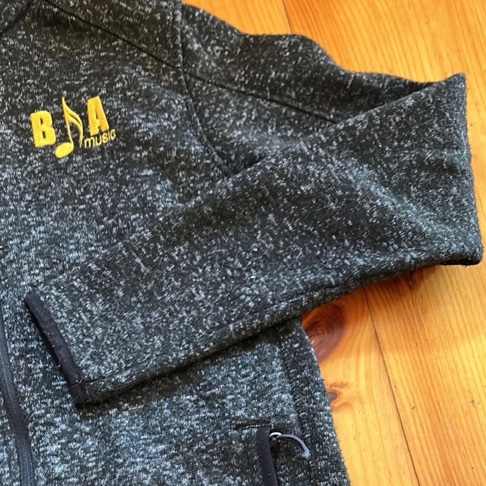 BFA St. Albans Vermont Music Fleece Full Zip Jacket Heather Black Size Large - Picture 3 of 9